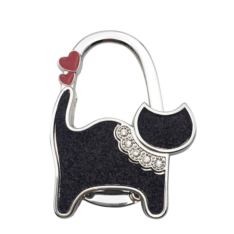 Wholesale Two-hearted Cat Bag Hanger Folding Table Lady Bag Hook